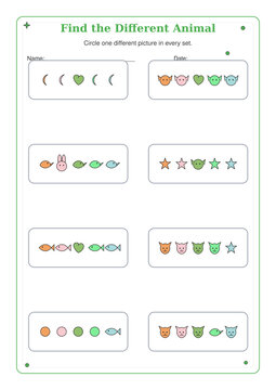 ODD ONE OUT ANIMALS WORKSHEET
