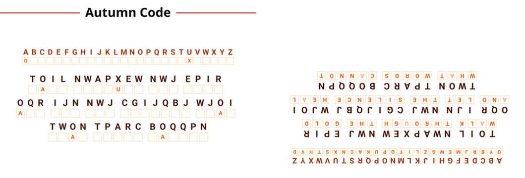 Text-based puzzle game interface with retro typography