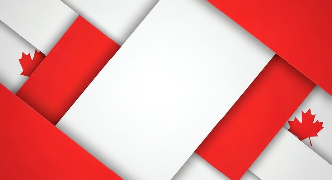 Abstract Geometric Background with Canadian Maple Leaf Motif