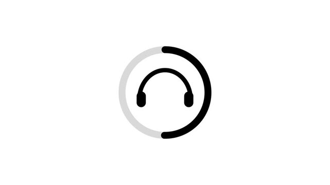 Minimalist circular progress bar animation on computer screen