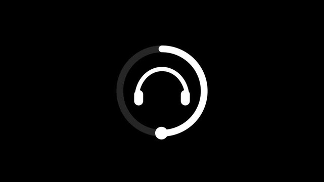 Minimalist circular progress bar animation on computer screen