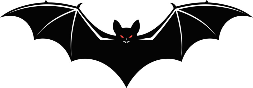 Black bat silhouette with red eyes