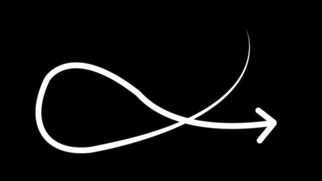 Animation arrows line pointer highlight, sign arrow line With alpha channel.
