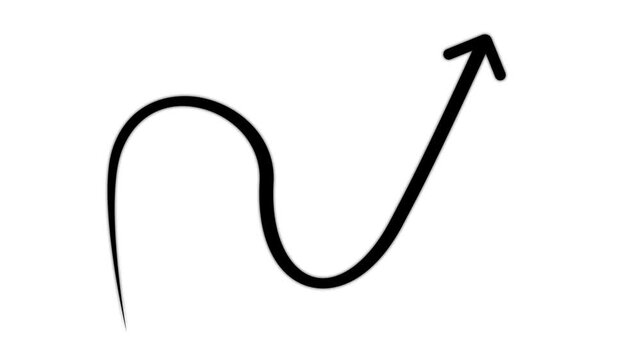 Animation arrows line pointer highlight, sign arrow line With alpha channel.