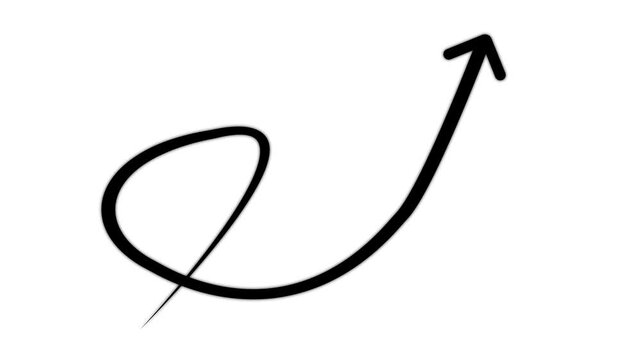 Animation arrows line pointer highlight, sign arrow line With alpha channel.