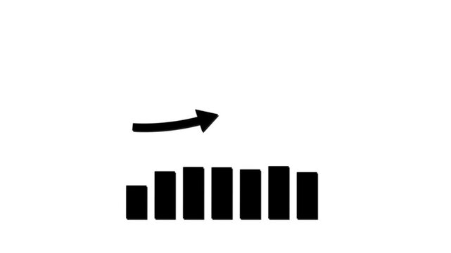 2d animation graph diagram bar chart business economy progress financial with alpha channel.
