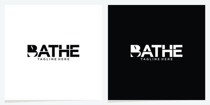 Bathe serene minimalist wellness logo identity design