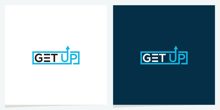 Get Up logo symbolizes awakening, fresh beginnings, motivation, and upward progress through clean minimalist typography.
