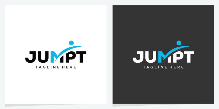 Jump logo expresses elevation, momentum, agility, and positive movement through refined minimalist typography.