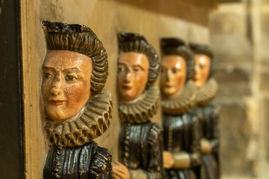 Characters on Alderman Thomas Machens Memorial at Gloucester Cathedral