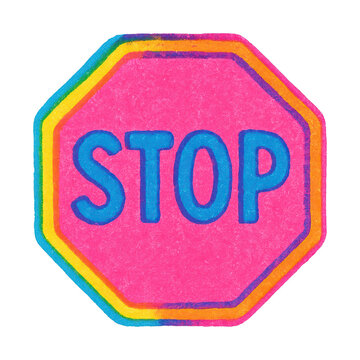 PNG Colorful stop sign illustration