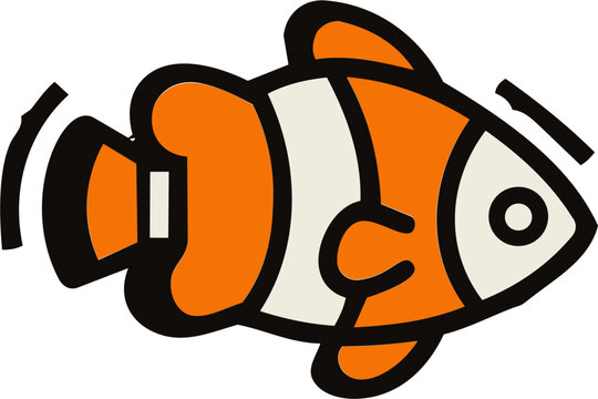Vibrant Clownfish Swimming in Ocean Waters.