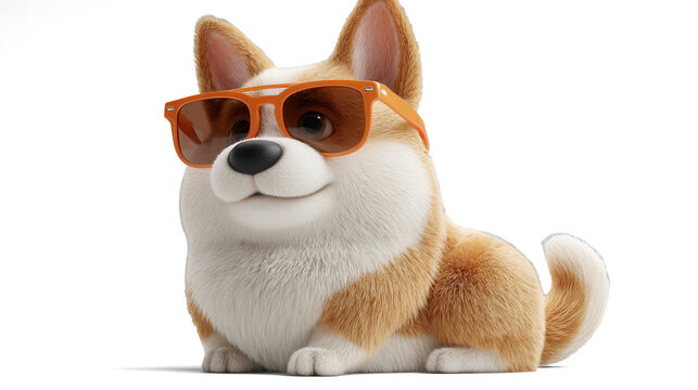 Cool dog mascot in 3D pose