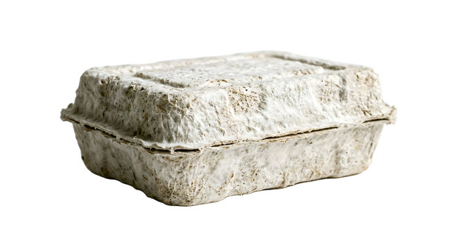 Biodegradable mushroom packaging container rough velvety mycelium texture raw natural fibers eco conception corporate asset