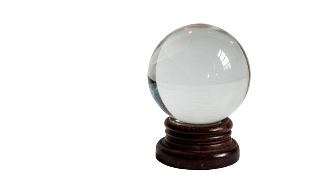 Magic crystal glass ball sphere orb object isolated on a transparent background
