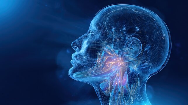 3D Medical Educational Illustration of Mumps Viral Infection Showing Parotid Gland Swelling, Viral Contagious Disease Symptoms, Human Salivary Gland Anatomy Diagram for Infectious Disease Science 