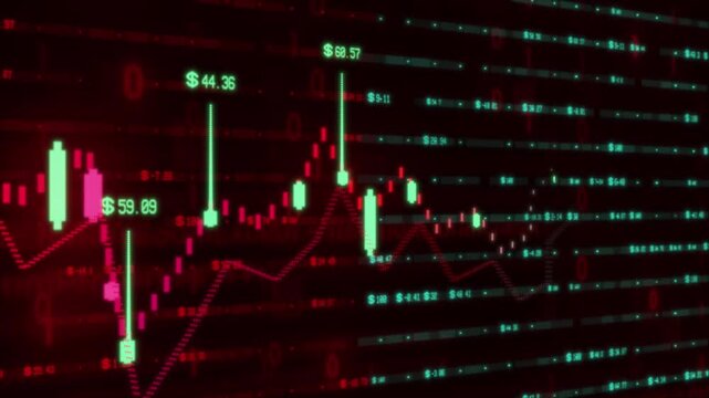 Moving digital Business Growth Financial Trading Chart and Stock Market Data Animation looping Seamless Motion Background. Business stock data concept