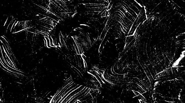 Stop motion animation 4k,Video effect abstract chaotic white chalk scribble texture animation on black background for creative motion graphics overlay
