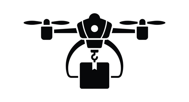 Drone carrying a box with a camera