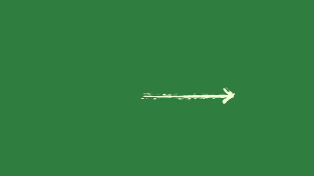 Small dot snake in the middle outline of key arrow design gesture illustration motion elements style depth isolated on green screen background