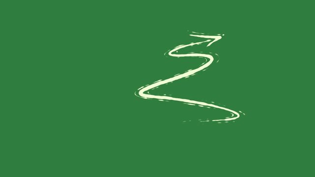 Arrow christmas tree snake bird flying in the sky outline composition elements gesture depth expression isolated on green screen background