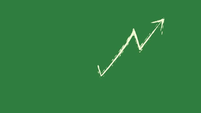 Arrow line graph mountain logo figure style design gesture depth layers emotion frame backgrounds motion isolated on green screen background