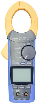 Blue yellow digital clamp meter