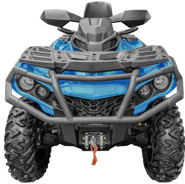 Blue all terrain vehicle or quad bike