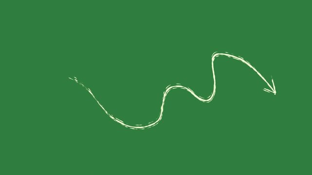 Outline drawing of wave arrow emotion frame layers movement motion design cartoonish composition illustration isolated on green screen background