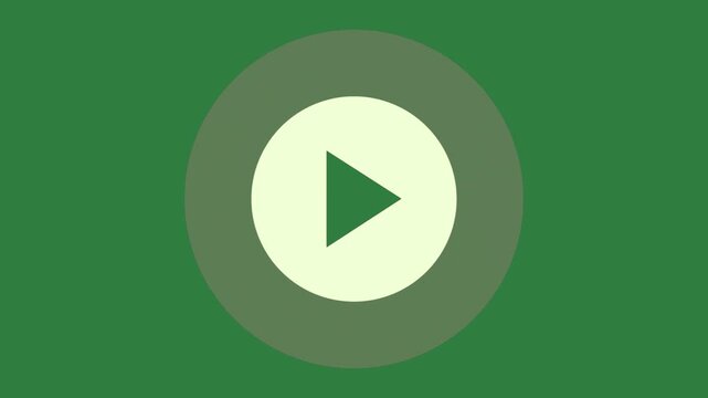 Oval on circle triangle it play button emotion gesture cartoonish frame creative design depth motion colorful isolated on green screen background