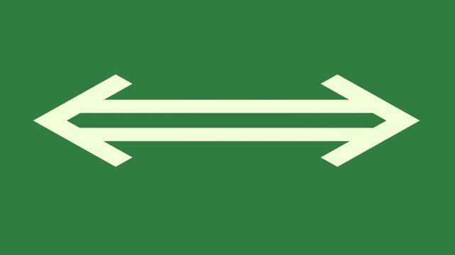 Arrow in the middle icon on frame composition movement motion gesture expression elements creative figure illustration isolated on green screen background