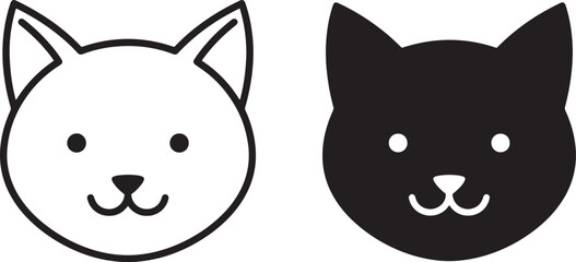 Black and white cat faces Vector, illustration © Jrdesign0