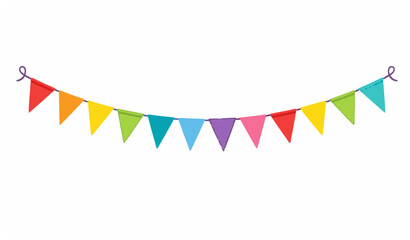 Fototapeta premium Festive Colorful Hanging Flag Garland for Birthday and Celebration Vector