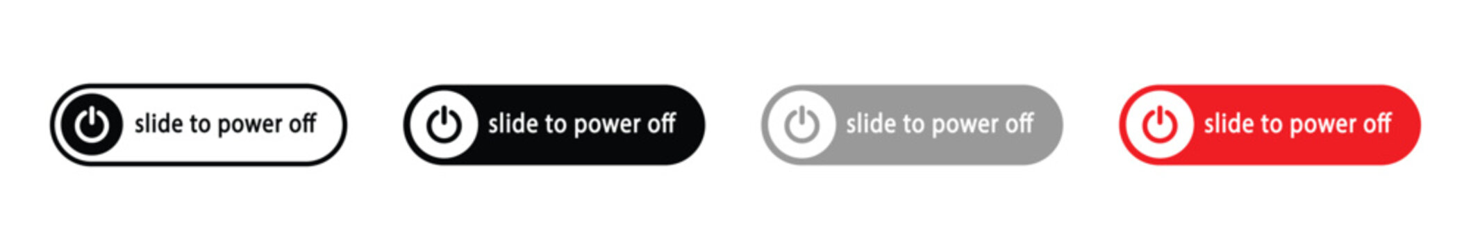 Slide to power off toggle switch ui, mobile smartphone shutdown and restart interface. Vector illustration and transparent png