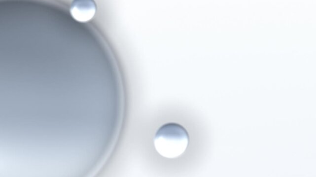 Blue Gray White Liquid Glass Spheres Motion Background, Smooth Floating Gradient Spheres Animation Seamless Loop, 4K