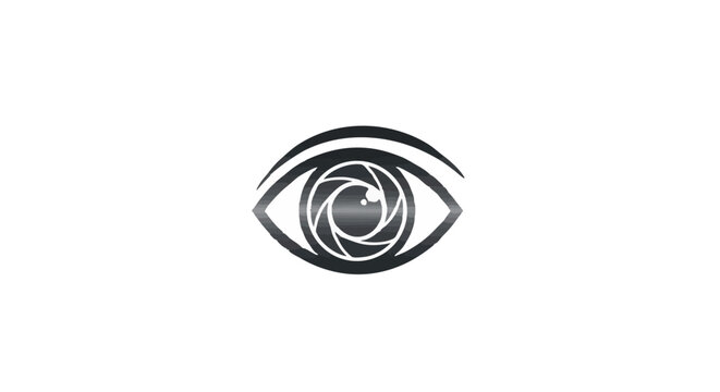Stylized eye icon with swirling iris, symbolizing insight and vision