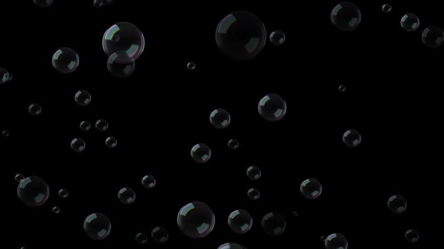 bubbles particle overlay on black background 
