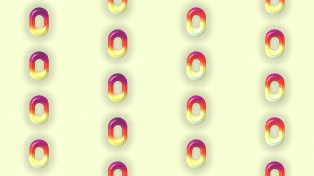 Yellow Pink Red Liquid Glass Capsules Motion Background, Smooth Floating Gradient Capsules Animation Seamless Loop, 4K
