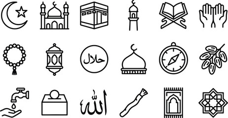 Islamic symbols and icons set collection © Achma