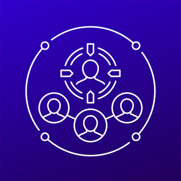 user centricity icon with people, line design