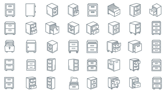 Filing Cabinet Icon Set
