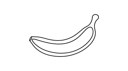 Minimalist banana outline, simple line art fruit icon, healthy food graphic © tessa
