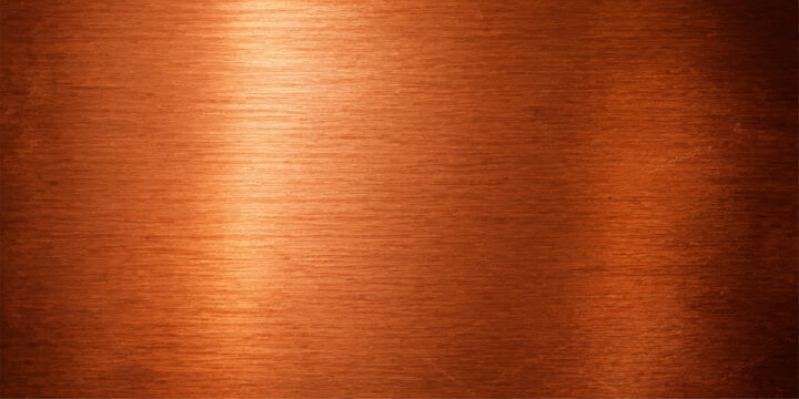 Abstract Polished Copper Brushed Metal Texture Vector Background with Warm Industrial Gradient Surface Design