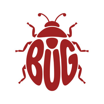 Red Ladybug Bug Icon Flat Vector Illustration Isolated on White Background