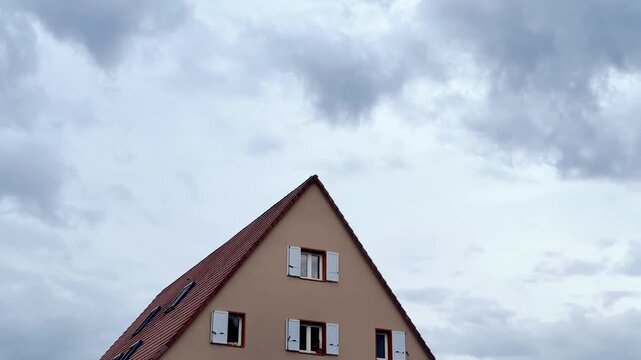 Time lapse of dramatic grey overcast clouds moving across the winter