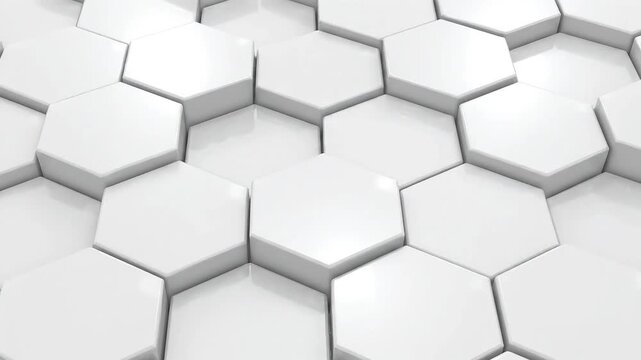 A modern hexagonal tile pattern in a clean, white design.