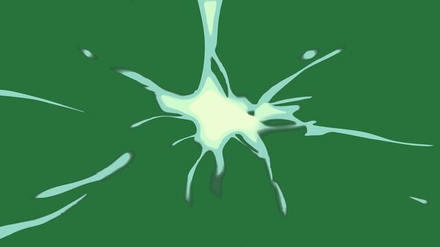 White dot on it and bird flying through clock background over broken window illustration cartoonish - Chroma Key Green Screen Footage