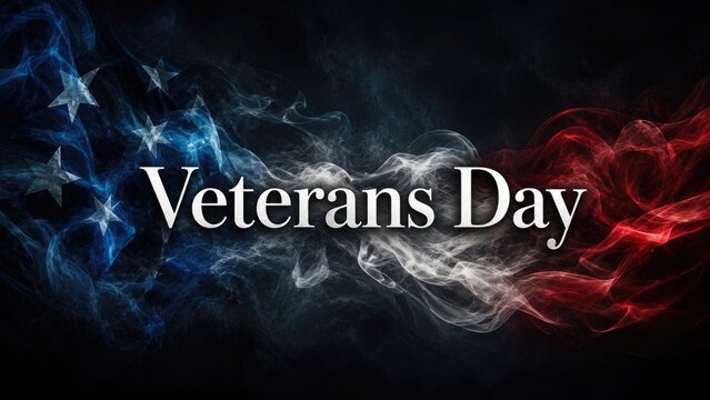 Veterans day patriotic background with stars and stripes smoke effect november 11th