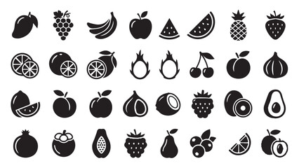 Fruit_and_berry_icons_grid_ © Nadira