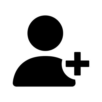 Add user icon silhouette on transparent background.